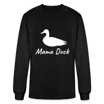 Maman Canard Oiseau - T-shirt à manches longues Homme - noir - Devant
