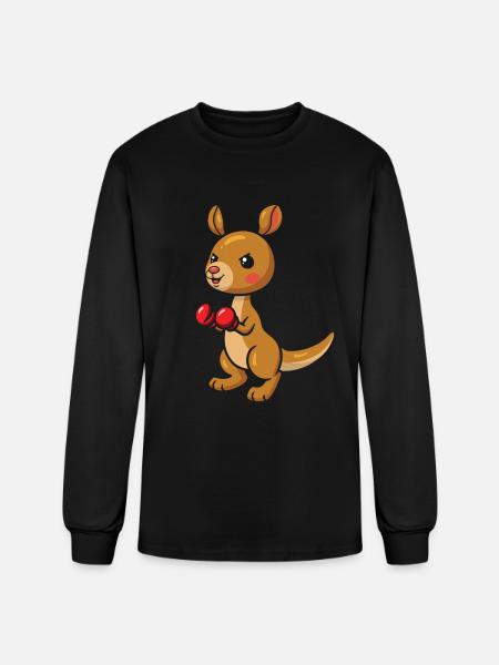 Cute Kangaroo Boxes Kangaroos - Men's Long Sleeve T-Shirt - black