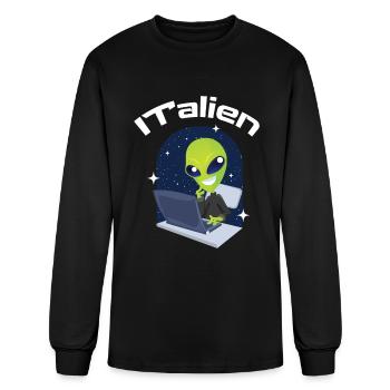 ITalien Alien Computer Scientist Hacker - Men's Long Sleeve T-Shirt - black - Front