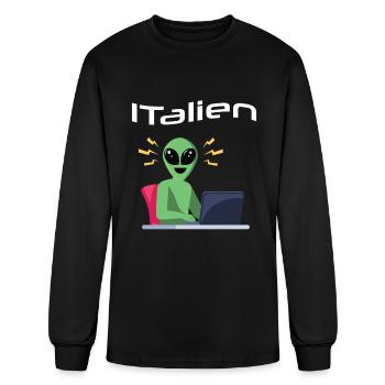 ITalien Alien Computer Scientist Hacker - Men's Long Sleeve T-Shirt - black - Front