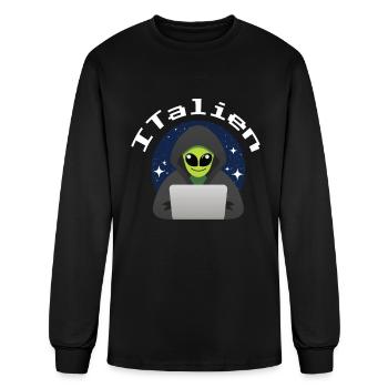 ITalien Alien Computer Scientist Hacker - Men's Long Sleeve T-Shirt - black - Front
