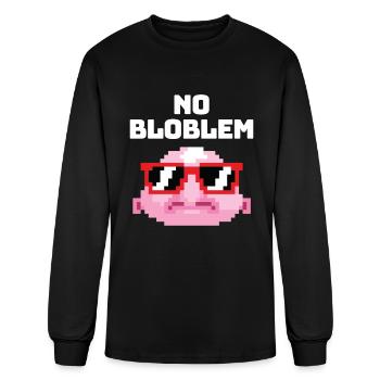 No Bloblem Pixel Blobfish Fish Sea - Men's Long Sleeve T-Shirt - black - Front