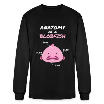 Anatomy Of A Blobfish Blobfish Fish Sea - Men's Long Sleeve T-Shirt - black - Front