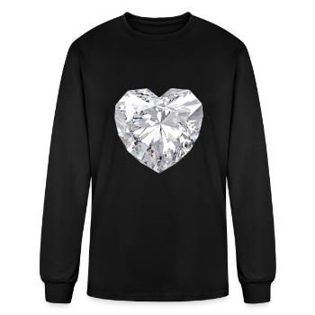 Diamond Heart Gem Jewelry - Men's Long Sleeve T-Shirt - black - Front