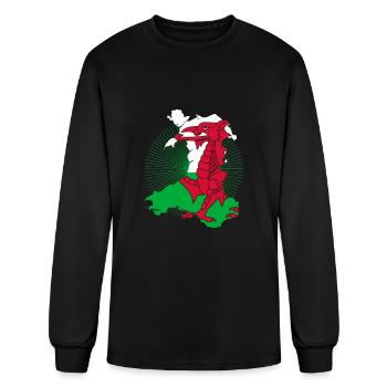 Wales Great Britain - Men's Long Sleeve T-Shirt - black - Front