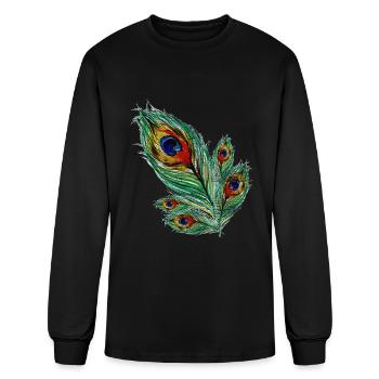 Peacock feather - Men's Long Sleeve T-Shirt - black - Front