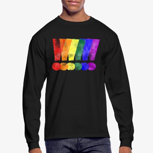 Distressed LGBT Gay Pride Exclamation Points - Men's Long Sleeve T-Shirt