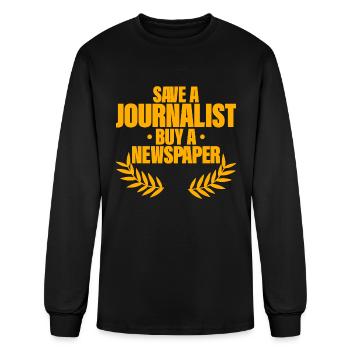 Save A Journalist, Buy A Newspaper - Men's Long Sleeve T-Shirt - black - Front