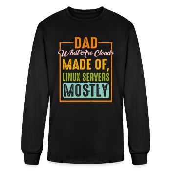 What Are Clouds Made Of, Linux Servers Mostly 9 - Men's Long Sleeve T-Shirt - black - Front