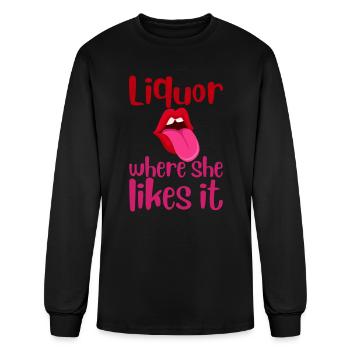 Liquor Where She Likes It 2 - Men's Long Sleeve T-Shirt - black - Front