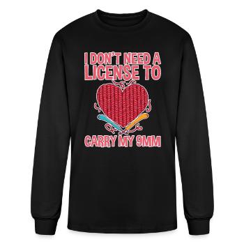 I Don't Need A License To Carry My 9mm 2 - Men's Long Sleeve T-Shirt - black - Front