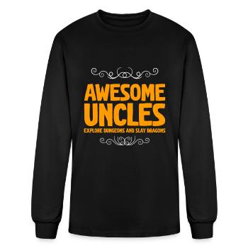 Awesome Uncles Explore Dungeons And Slay Dragons - Men's Long Sleeve T-Shirt - black - Front