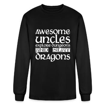 Awesome Uncles Explore Dungeons And Slay Dragons 4 - Men's Long Sleeve T-Shirt - black - Front