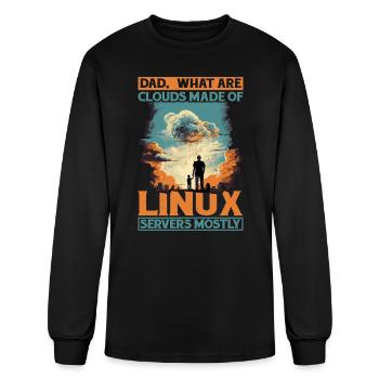 What Are Clouds Made Of, Linux Servers Mostly 12 - Men's Long Sleeve T-Shirt - black - Front