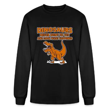 Dinosaurs Never Went To Vet, Look What Happened 4 - Men's Long Sleeve T-Shirt - black - Front