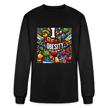 I Beat Obesity 11 - Men's Long Sleeve T-Shirt - black - Front