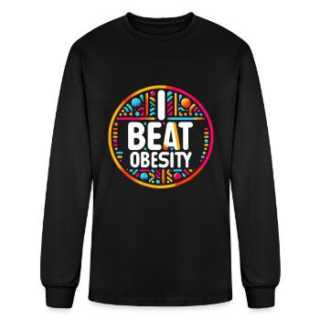 I Beat Obesity 12 - Men's Long Sleeve T-Shirt - black - Front