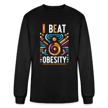 I Beat Obesity 15 - Men's Long Sleeve T-Shirt - black - Front
