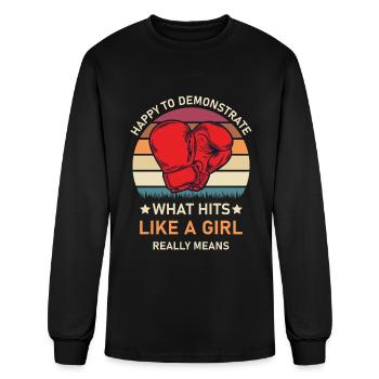 Boxing - Kickboxing - Boxer - Men's Long Sleeve T-Shirt - black - Front
