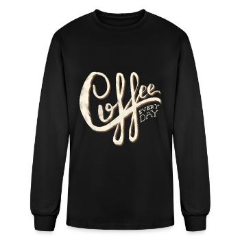 Coffee Everyday - Men's Long Sleeve T-Shirt - black - Front