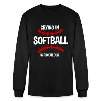 Crying In Softball Is Ridiculous 2 - Men's Long Sleeve T-Shirt - black - Front