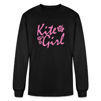 Kite Surfing Kite Girl - Men's Long Sleeve T-Shirt - black - Front