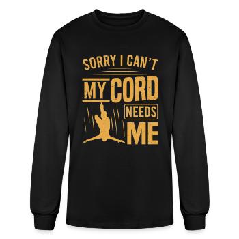 Sorry I Can’t My Cord Needs Me Bungee Jumping - Men's Long Sleeve T-Shirt - black - Front