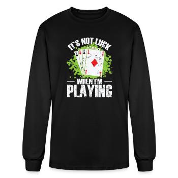 It's not Luck when I'm playing Skat Poker - Men's Long Sleeve T-Shirt - black - Front