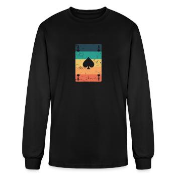Ace of Spades Poker or Skat Card Game Game - Men's Long Sleeve T-Shirt - black - Front