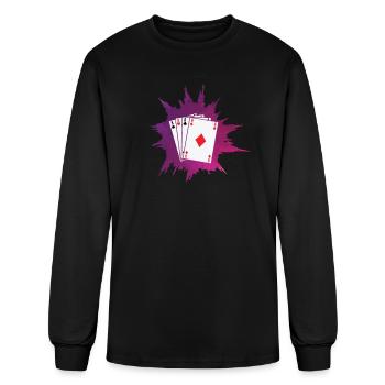 Poker or Skat Card Game Texas Holdem - Men's Long Sleeve T-Shirt - black - Front