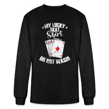 My lucky Skat Tee Do not Wash Card Game - Men's Long Sleeve T-Shirt - black - Front