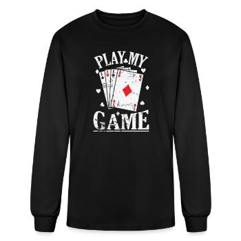 Play my Game Skat or Poker Card Game - Men's Long Sleeve T-Shirt - black - Front