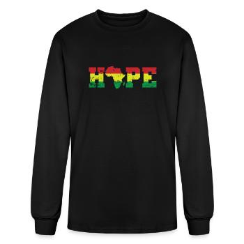 Hope Population Continent Africa Map - Men's Long Sleeve T-Shirt - black - Front