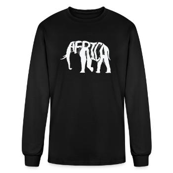 Elephant Africa Population Continent Map - Men's Long Sleeve T-Shirt - black - Front