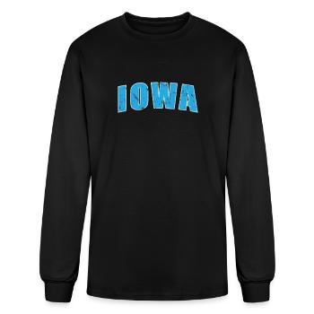Iowa États-Unis Amérique État - T-shirt à manches longues Homme - noir - Devant