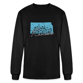 Kansas États-Unis Amérique État - T-shirt à manches longues Homme - noir - Devant