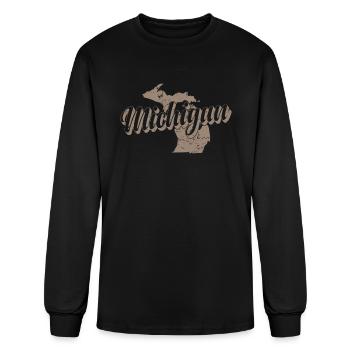 Michigan États-Unis Amérique État - T-shirt à manches longues Homme - noir - Devant