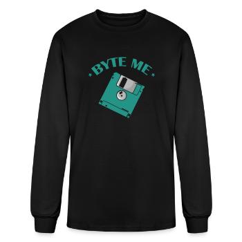 Byte me Floppy Disk Floppy Disk Retro Memory Modul - Men's Long Sleeve T-Shirt - black - Front