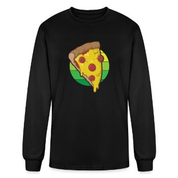 Salami Pizza Italian and Cheese - Men's Long Sleeve T-Shirt - black - Front
