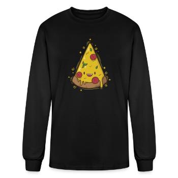 delicious Pizza with Salami - Men's Long Sleeve T-Shirt - black - Front