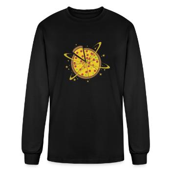 Pizza Slice Italian Cheese Salami - Men's Long Sleeve T-Shirt - black - Front