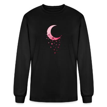 Moon with Stars Night Sky - Men's Long Sleeve T-Shirt - black - Front