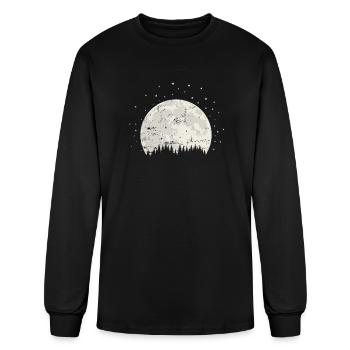 Moon behind the Mountains Sky light - Men's Long Sleeve T-Shirt - black - Front