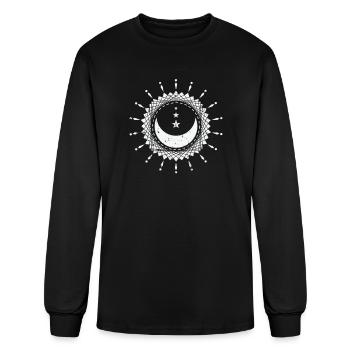 Moon with Shapes Night Sky Sphere - Men's Long Sleeve T-Shirt - black - Front