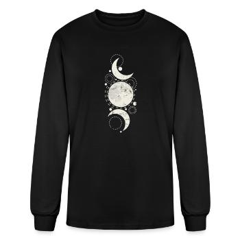 Moon Art Night Sky Sphere - Men's Long Sleeve T-Shirt - black - Front