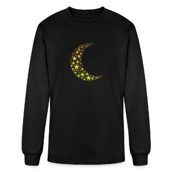 Moon from Stars Night Sky Crater - Men's Long Sleeve T-Shirt - black - Front