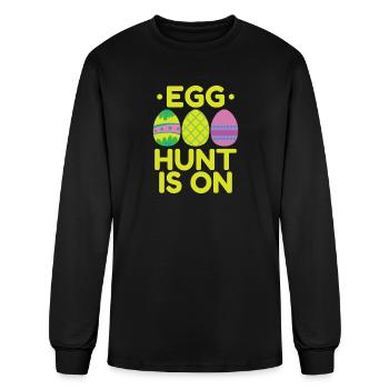 Egg Hunt is on Easter colorful Easter Eggs - Men's Long Sleeve T-Shirt - black - Front