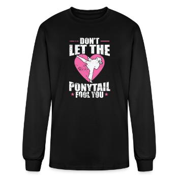Karate, don't let the Ponytail fool you - Men's Long Sleeve T-Shirt - black - Front
