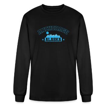 Ville d’Anchorage dans l’État de l’Alaska - T-shirt à manches longues Homme - noir - Devant