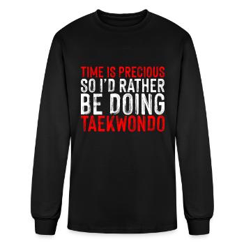 Time Is Precious So I'd Rather Be Doing Taekwondo3 - Men's Long Sleeve T-Shirt - black - Front